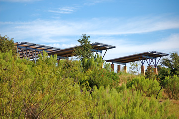 The Westbound facility located on a bluff and features arbor lookouts to take advantage of the views